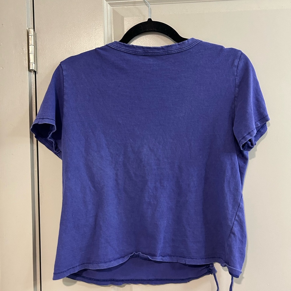 Aerie Purple Short Sleeve Drawstring Tee - Picture 3 of 3